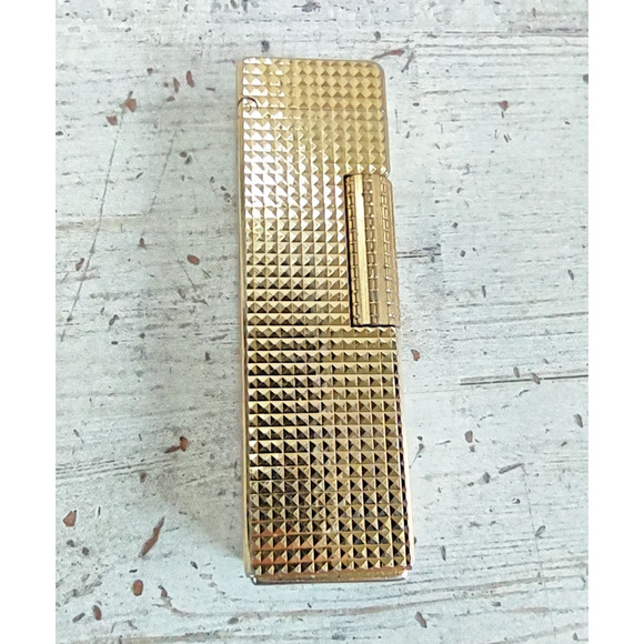 Vintage WIN Gold Tone Textured Metal Cigarette Cigar Lighter 2.5" *UNTESTED* - Picture 1 of 8